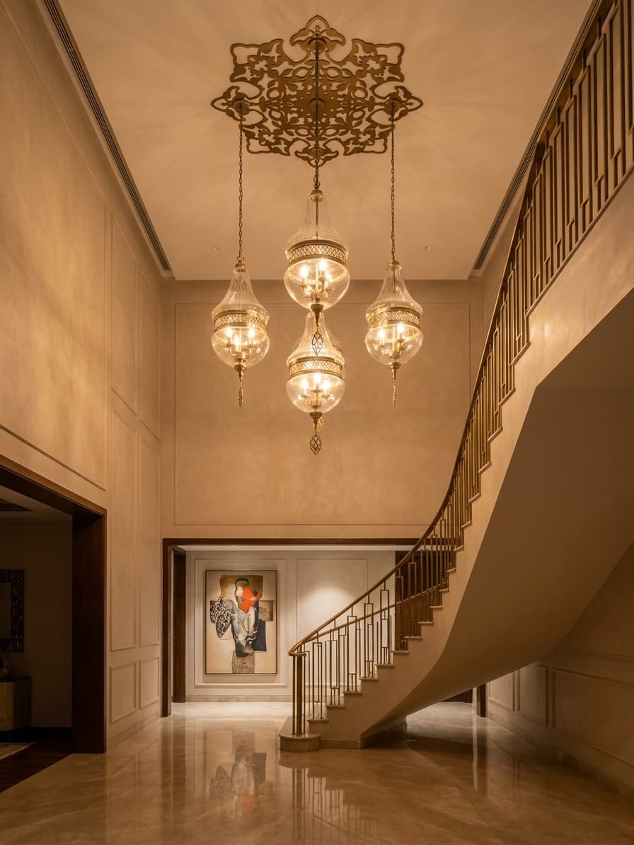 Brass Blossom Cluster in room