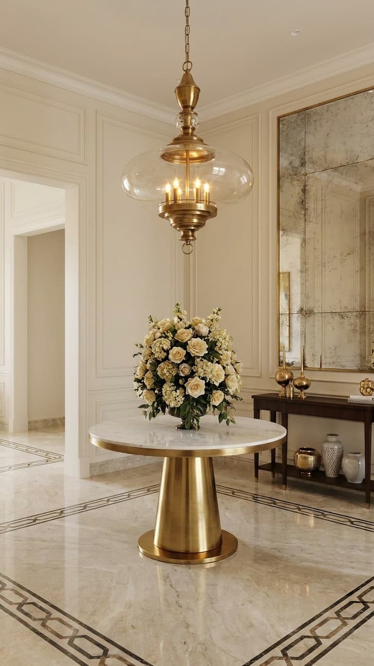 Brass Dome Pendant in room