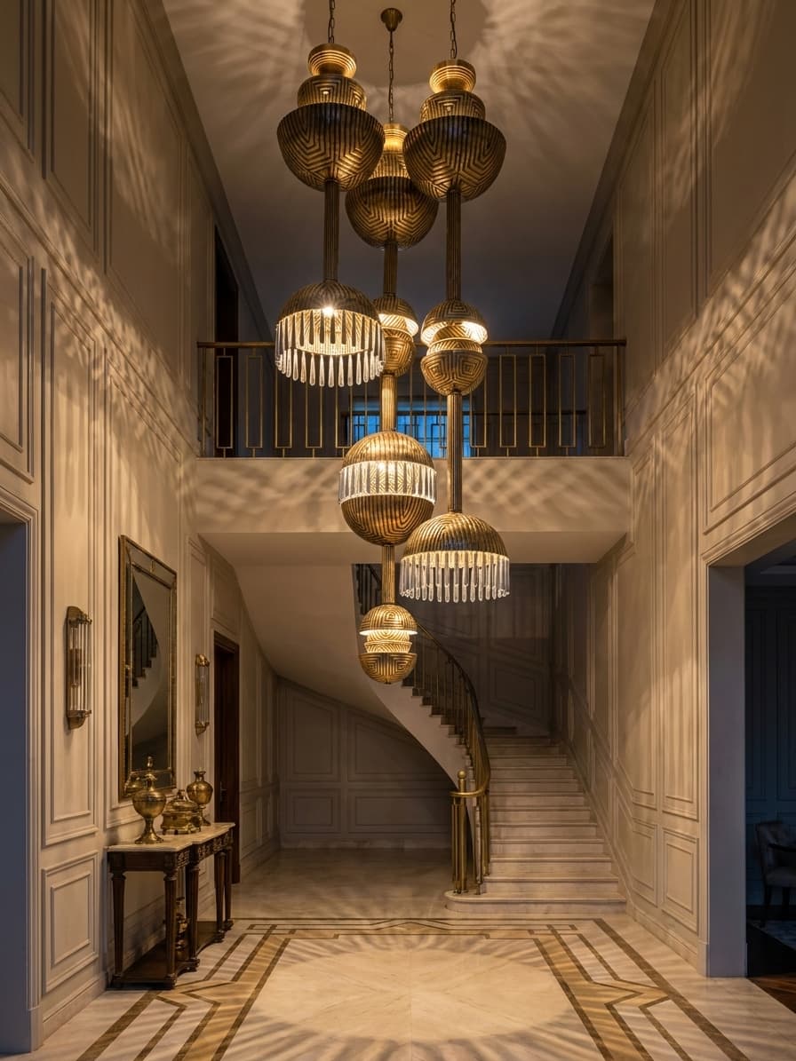Brass Geometric Cluster in room
