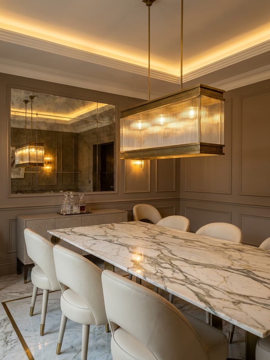 Brass Lantern Tiered in room