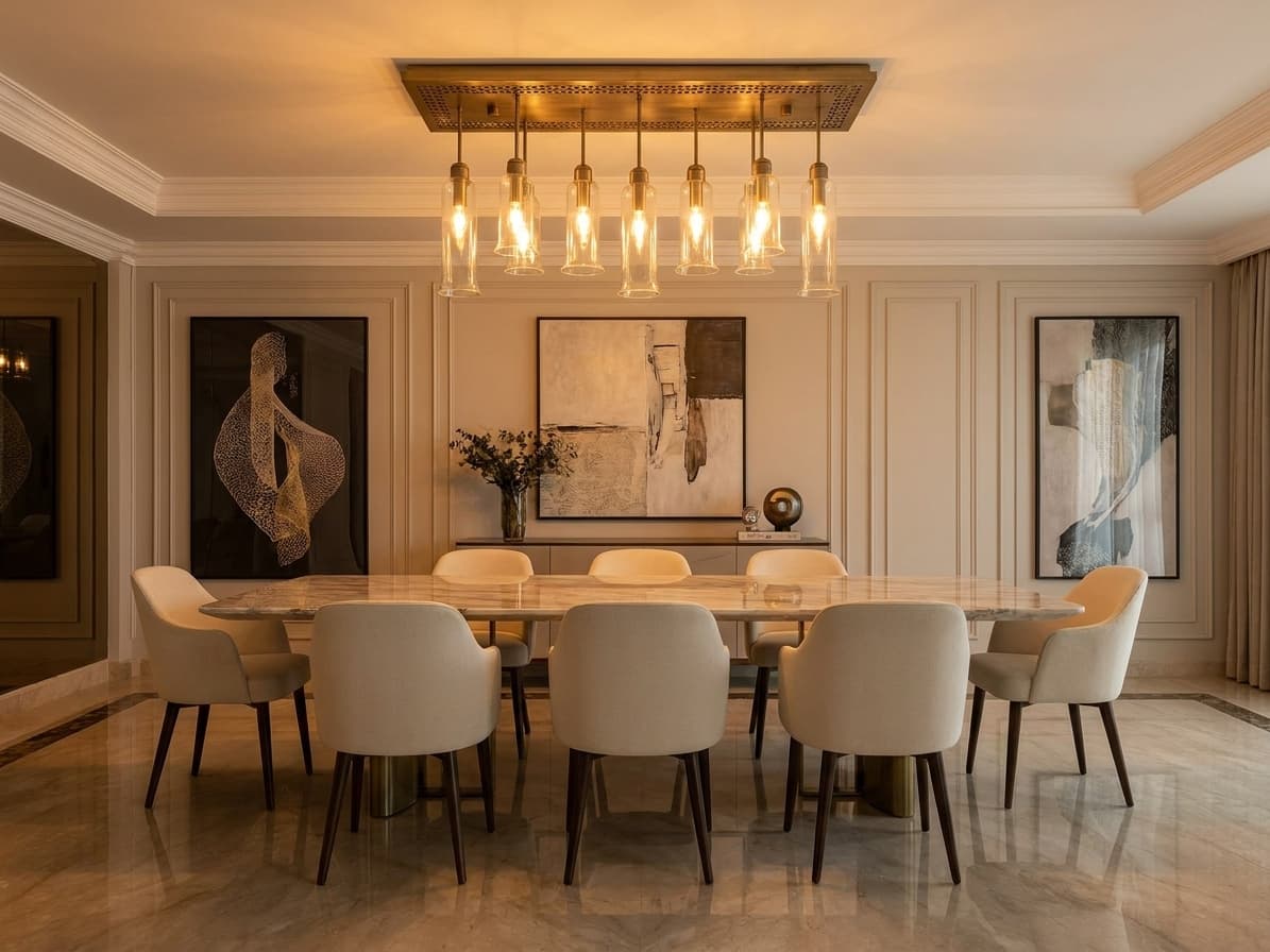Brass Linear Cluster in room