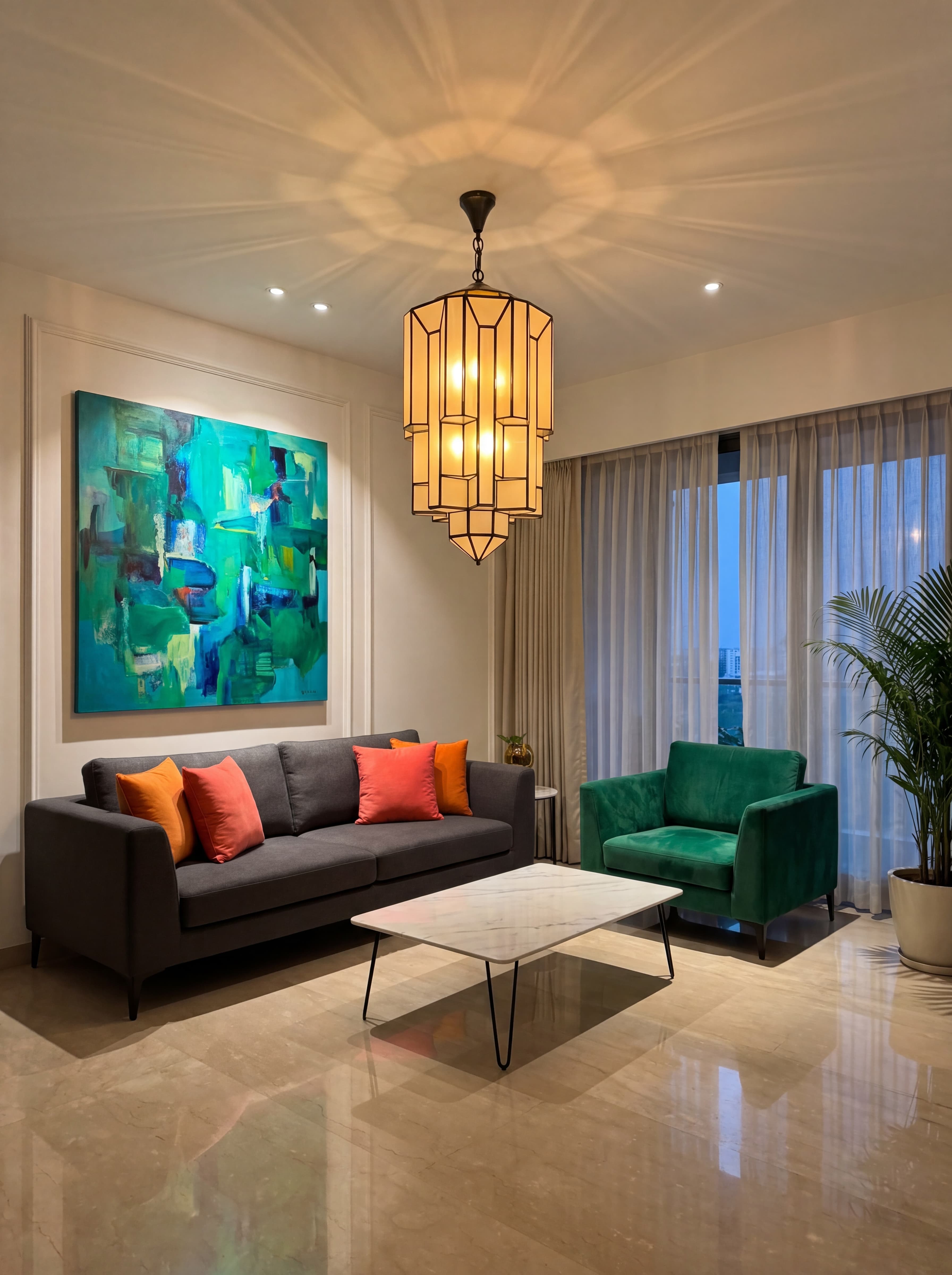 Deco Lantern in room