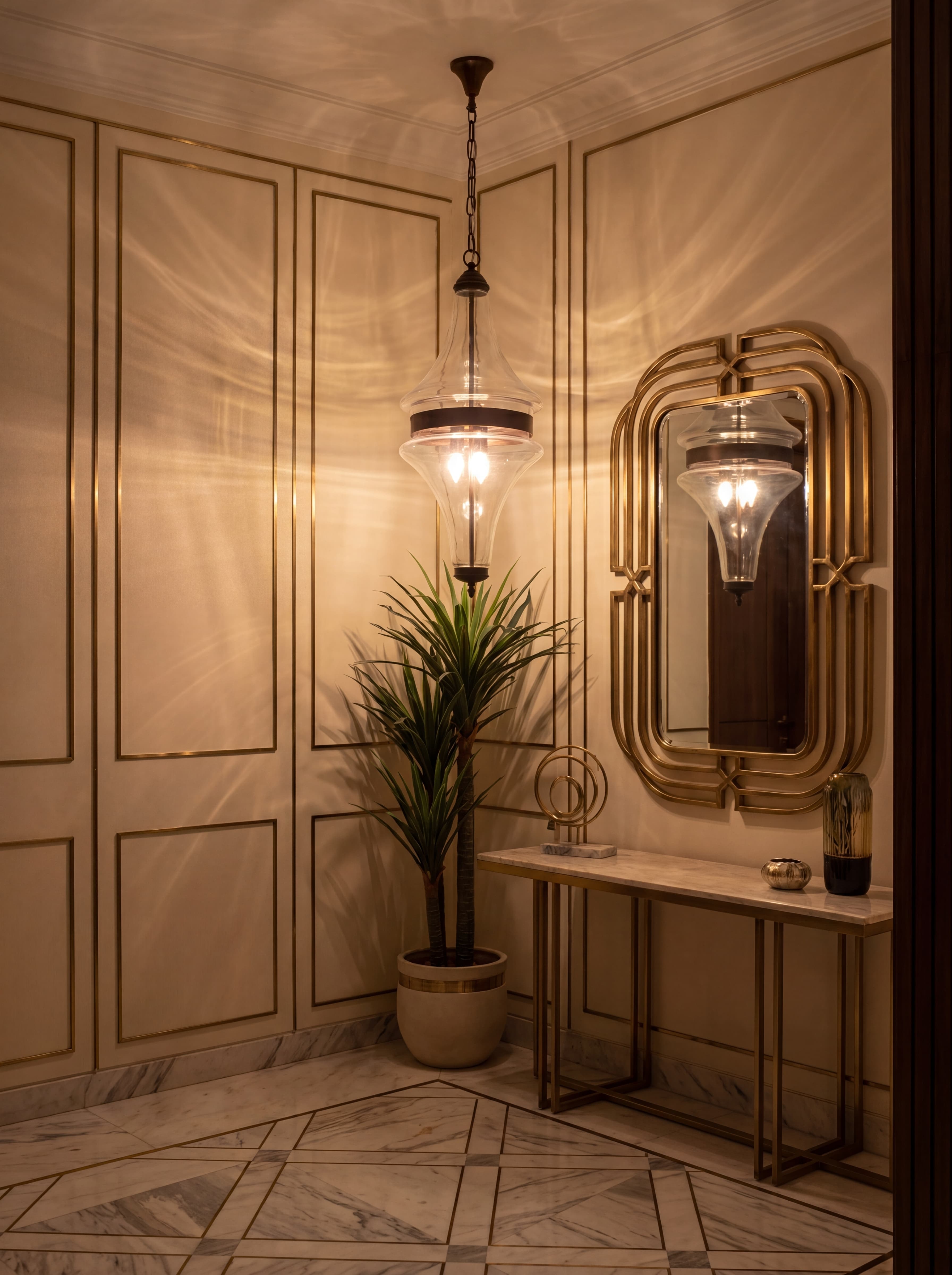 Glass Bell Pendant in room