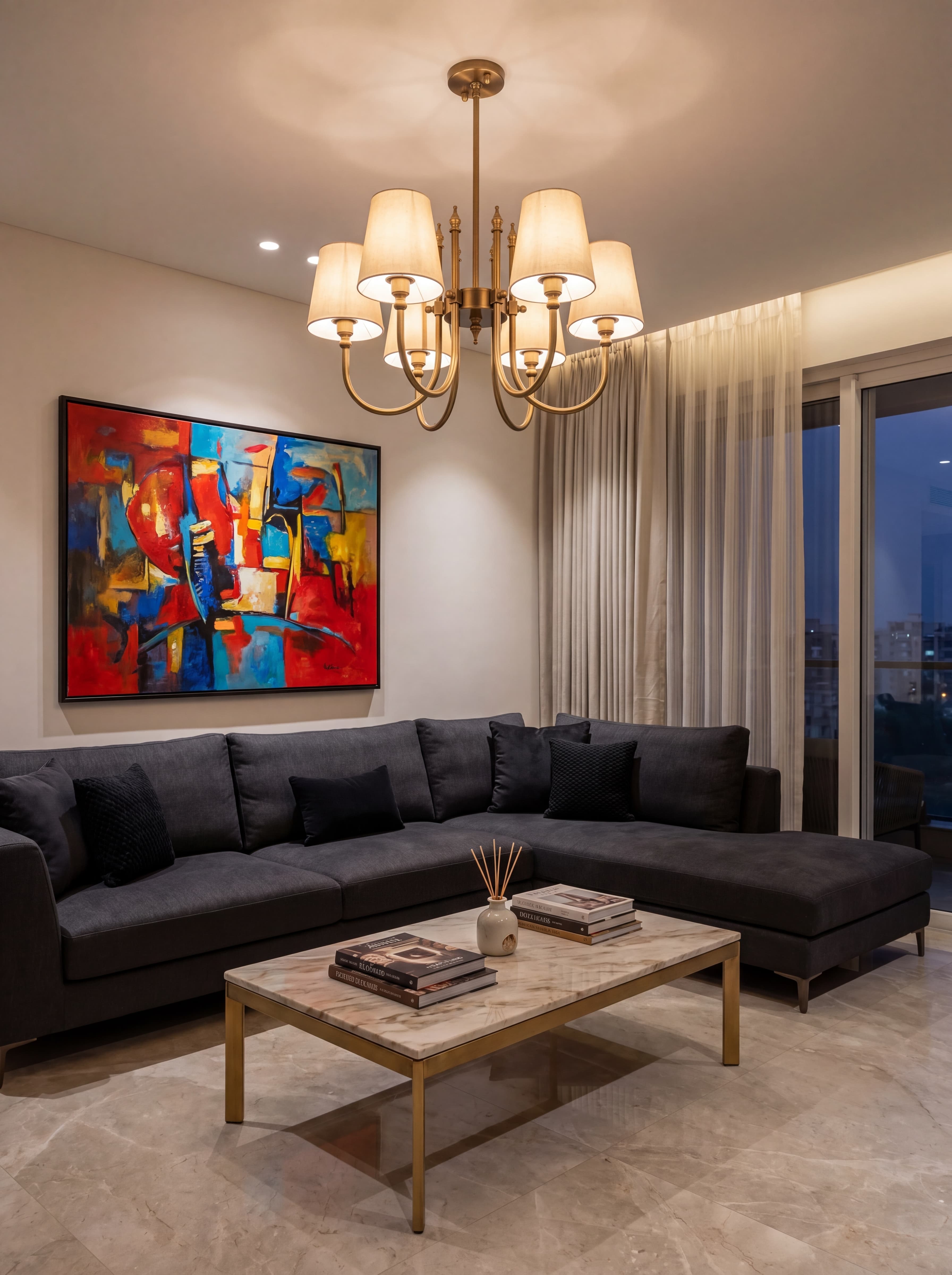 Drum Luminaire in room