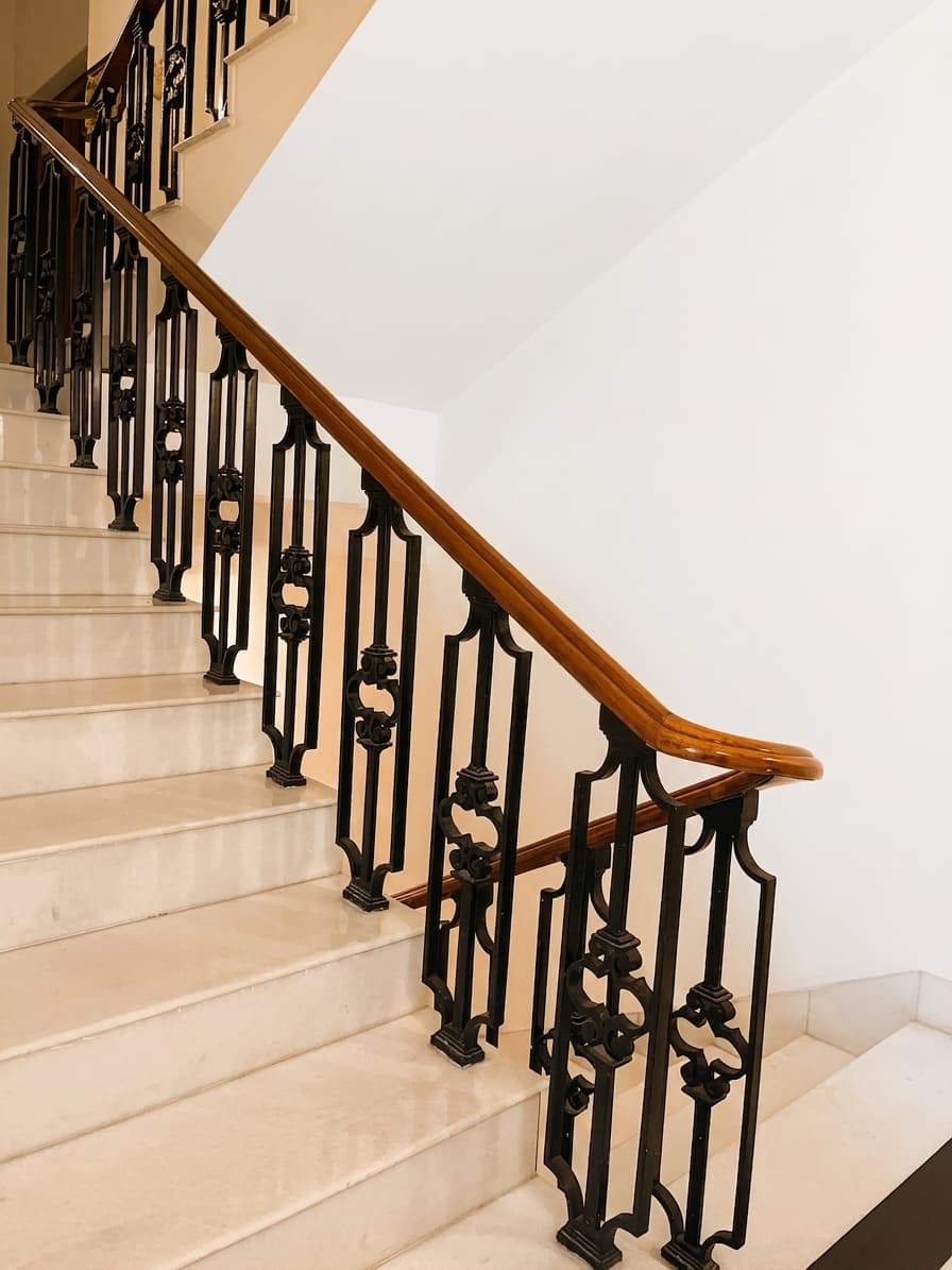 Bronze panel staircase railing